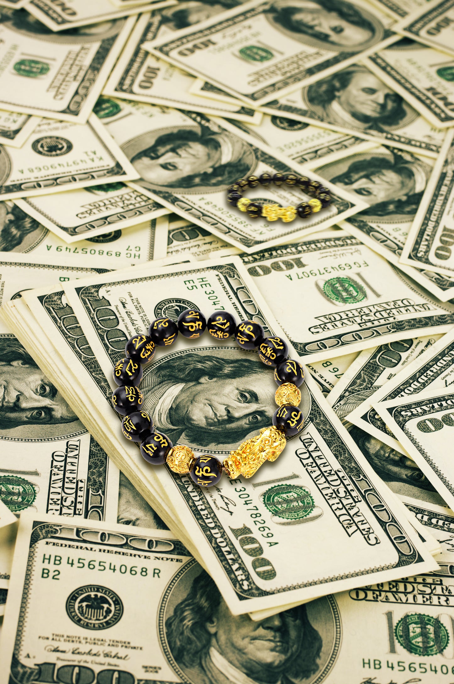 Winning the Lottery Wealthy Lucky FengShui Pi Xiu Obsidian Bracelet