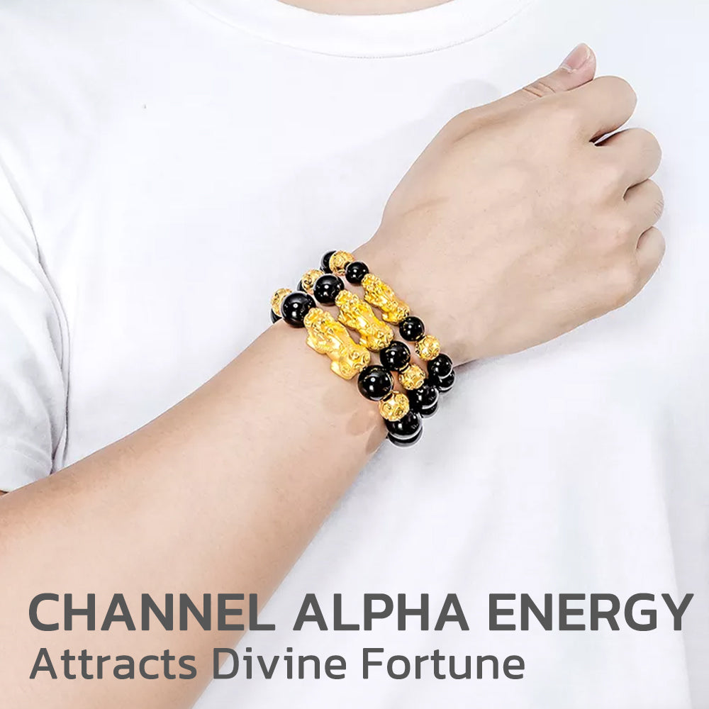 Winning the Lottery Wealthy Lucky FengShui Pi Xiu Obsidian Bracelet