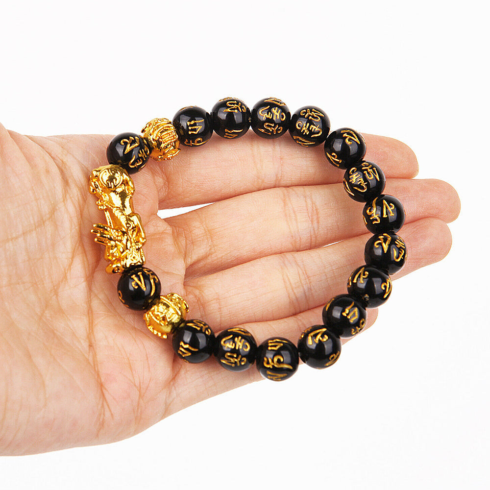 Winning the Lottery Wealthy Lucky FengShui Pi Xiu Obsidian Bracelet