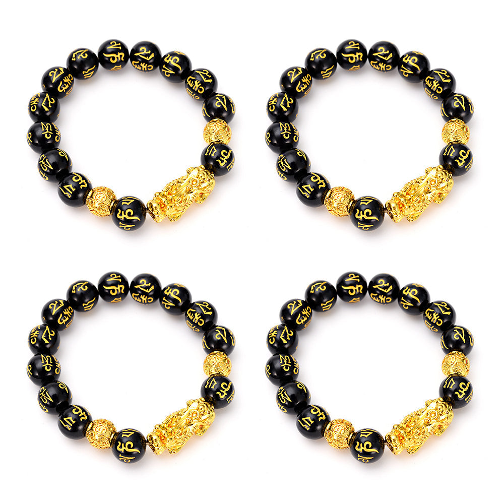 Winning the Lottery Wealthy Lucky FengShui Pi Xiu Obsidian Bracelet
