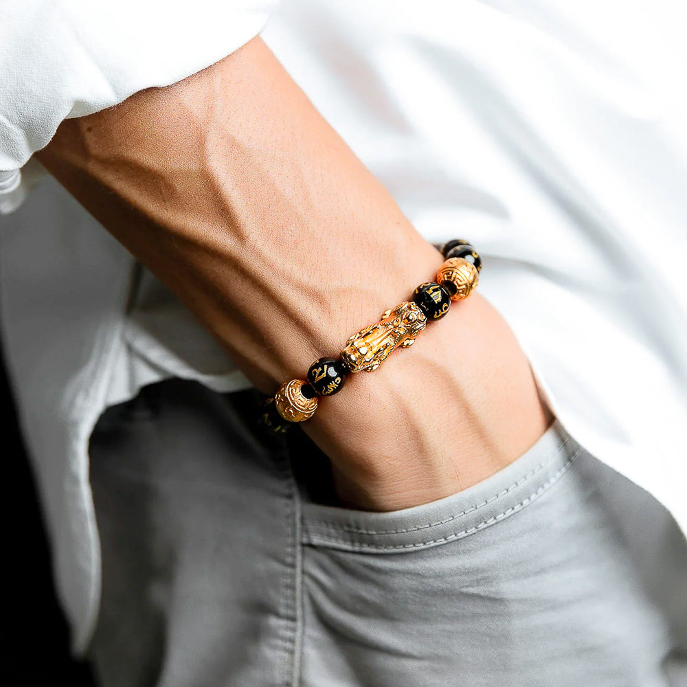 Winning the Lottery Wealthy Lucky FengShui Pi Xiu Obsidian Bracelet